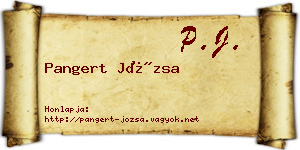 Pangert Józsa névjegykártya